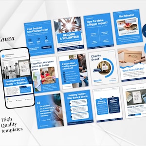 Fundraising campaign Canva templates for social media