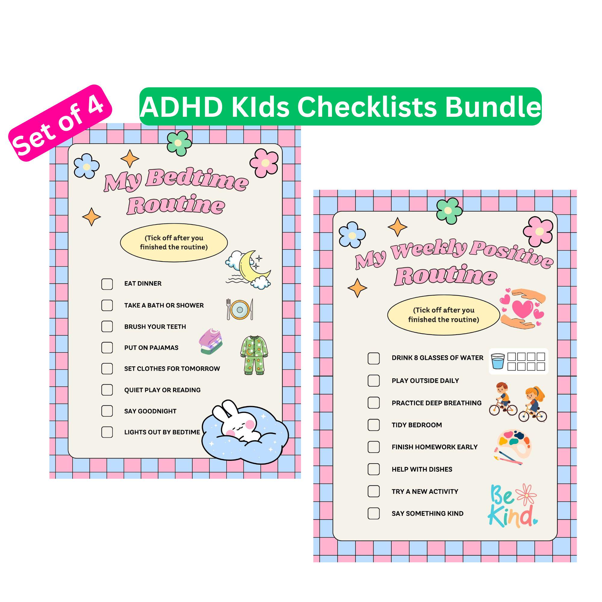 Adhd Kid Routine ADHD Kids Routine Checklist Bundle: Editable Daily Visuals (digital ...