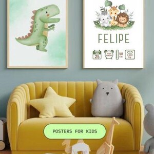 Printable Newborn Wall Art – Jungle Design | Baby Nursery Decor | Instant Download. Printable newborn wall art.