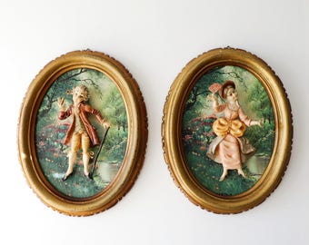 Vintage Italian 3D Empire Figure Frame, Wall Painting Frame, Made in Italy