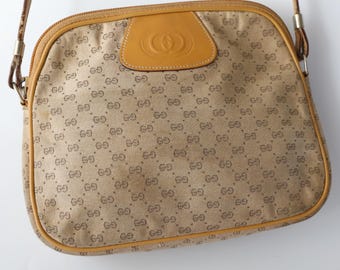 Vintage 80s Gucci Logo Canvas Crossbody Bag - Etsy