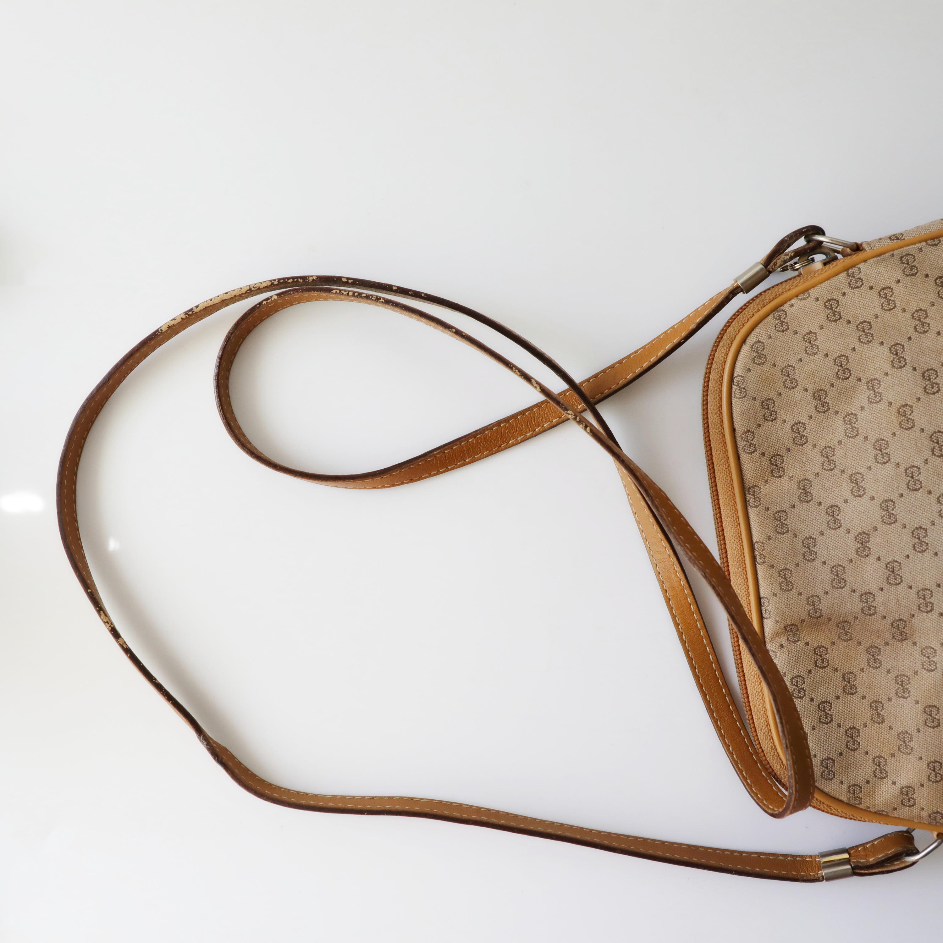 Vintage 80s Gucci Logo Canvas Crossbody Bag - Etsy