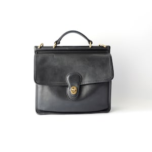 Vintage Coach Black Color Leather Bag, Vintage Coach Willsbag Made in USA Coach 9927