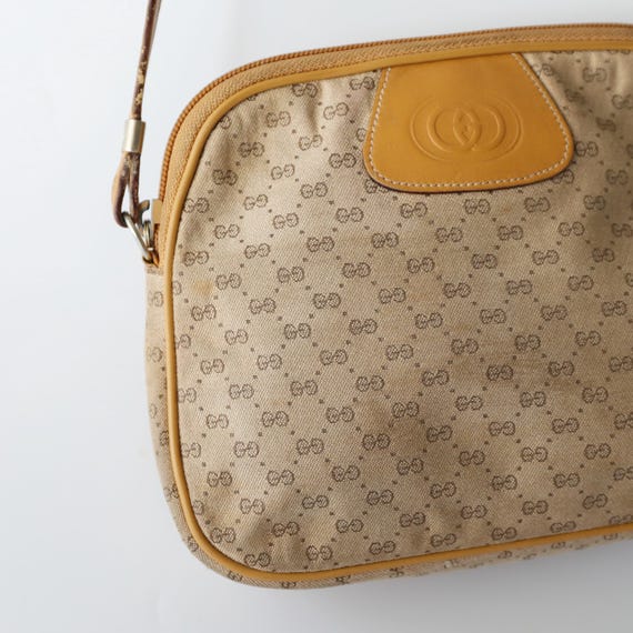 Vintage 80s Gucci Logo Canvas Crossbody Bag - Etsy