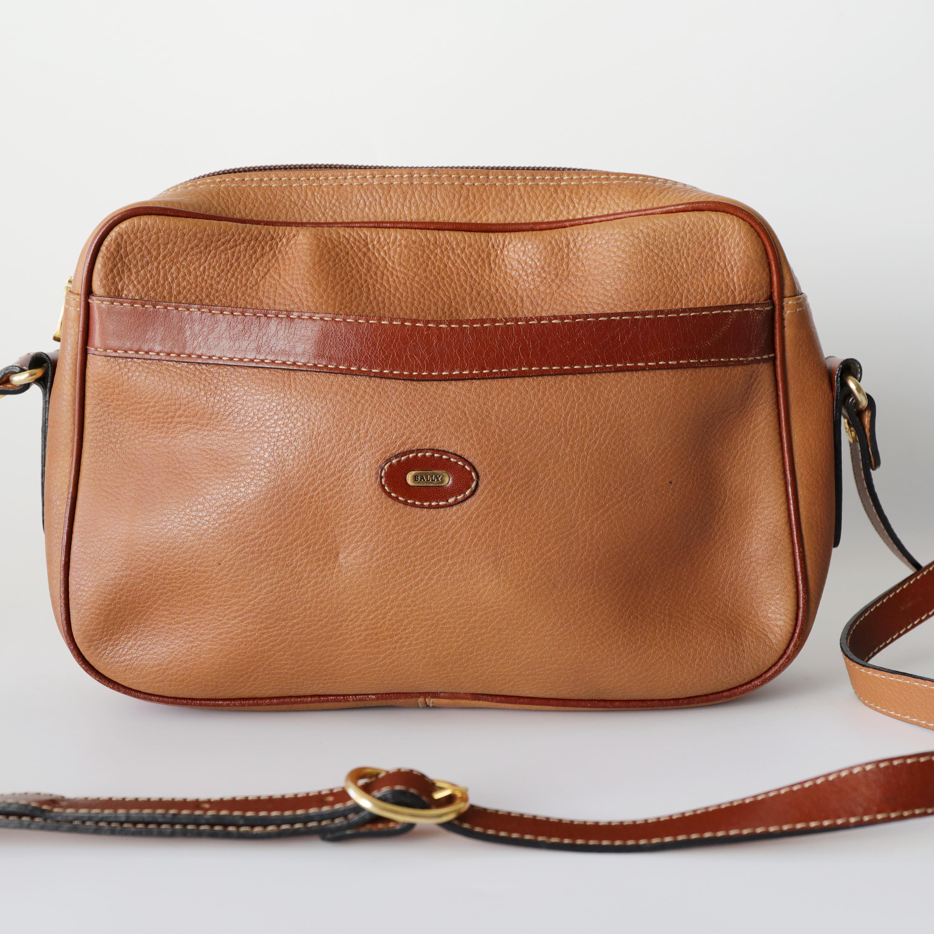 Bally Tan Woven Leather Women\'s Bag Bally Vintage Handbag Two Tone Woven Crossbody Cream Brown  main image 2