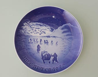 Vintage Bing Grondahl 1972 Christmas Plate: Greenland Scene, Original Box