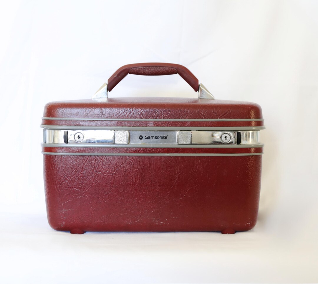 Vintage Samsonite Maroon Color Train Case, Travel Case, Cosmetic Box - Etsy