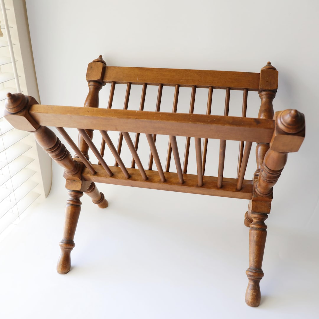 Maple Finish Magazine Rack Vintage Tell City Maple Magazine Rack: Mid-century Modern Solid Wood ...