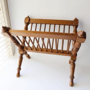 Vintage Tell City Maple Magazine Rack: Mid-Century Modern Solid Wood Storage