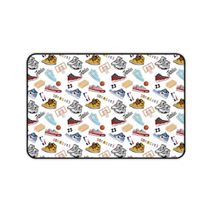 Sneaker Themed Desk Mat w/White Background