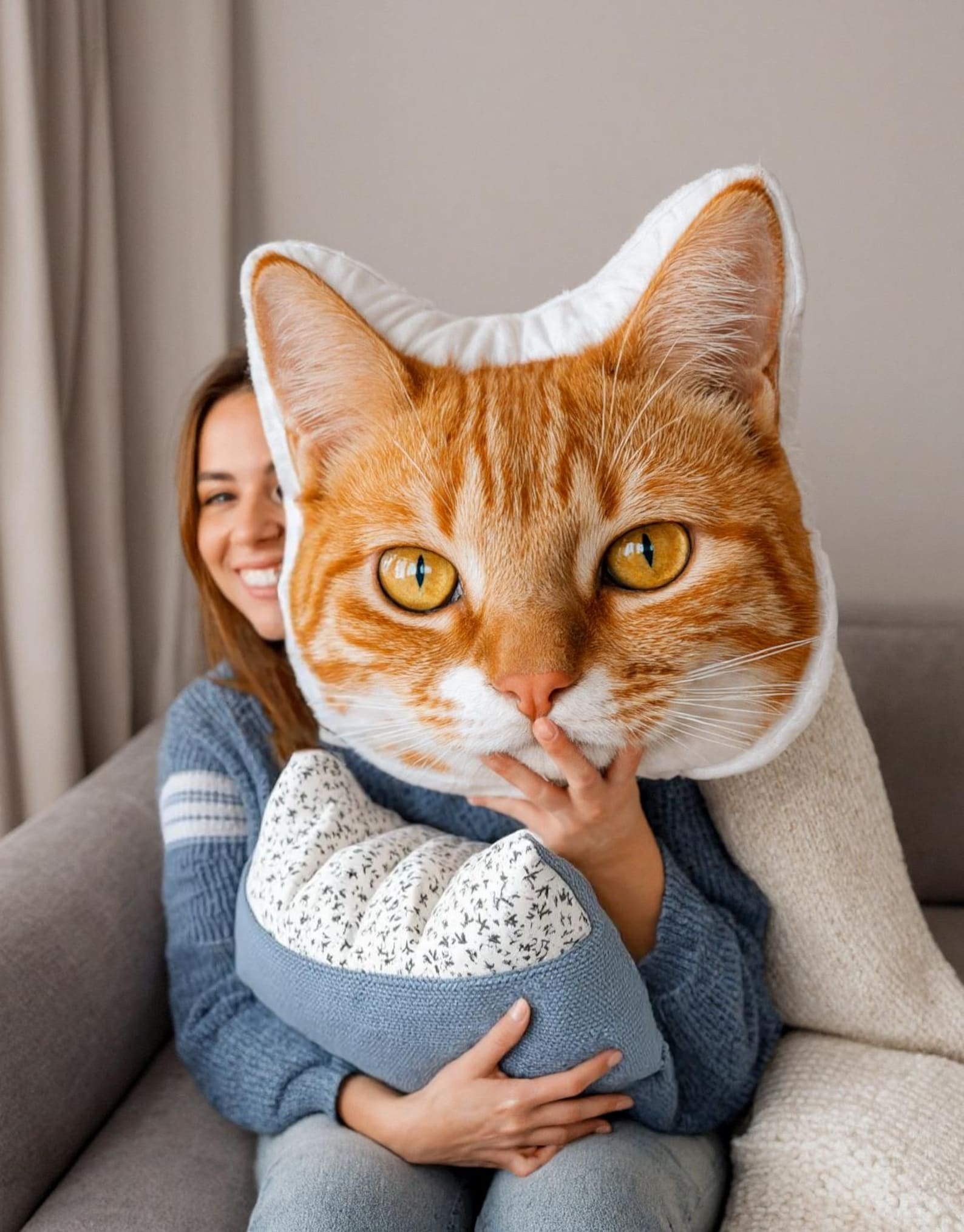 Custom pet pillow 3D Photo Pillow Realistic Dog & Cat Double-Sided Print | Memorial Keepsake for Pet Lovers