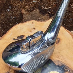 Vintage Golf Club Lighter: Chromium Table Lighter, Japan