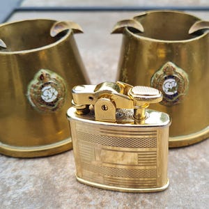 WW1 Trench Art Ashtrays: Royal Engineers Brass Fuze Caps