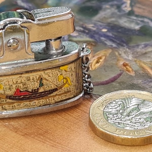 Vintage Penguin Mini Lighter: Egyptian Theme Collectible, Made in Japan