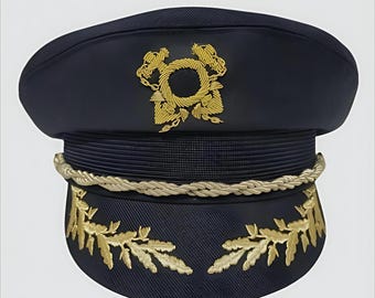 Vintage New Lancaster Boat Skipper Cap | Nautical Captain's Hat | Maritime-Inspired Headwea