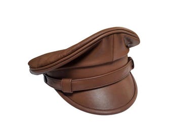 Finest Soft Real Leather Biker ,Muir Cap us Hat in all sizes replica