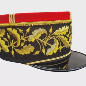 French Admiral General Képi | Military Officer Hat Replica | Ceremonial Uniform Reproduction