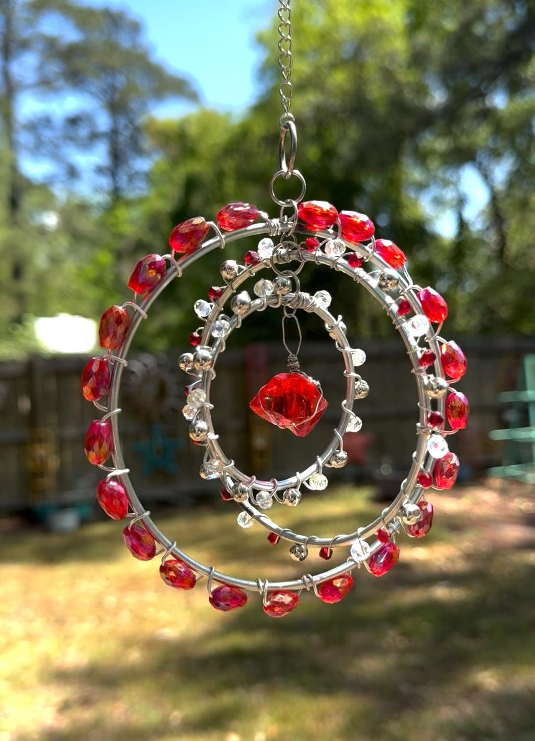 Ruby Red Suncatcher - Etsy