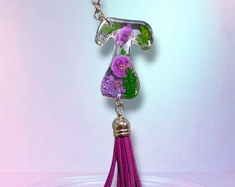 Handmade Floral Letter Keychain - Bag Charms - Customizable Keychain Letters
