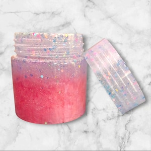 Handmade Stash Jar- Pink and holographic glitter made from resin-decorative container- trinket jar