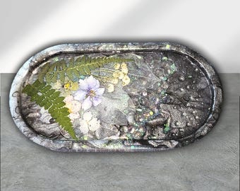 Bandeja de tocador floral - Jabonera - Organizador de joyas