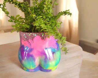 Maceta/portalápices con purpurina en forma de trasero - Decoración femenina para escritorio - Regalos divertidos