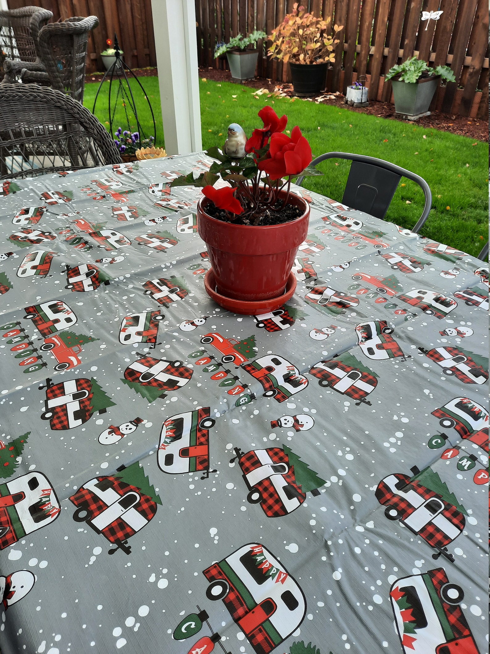 Vintage Trailer Picnic Table Tablecloth and Dark Blue RV Fun Etsy