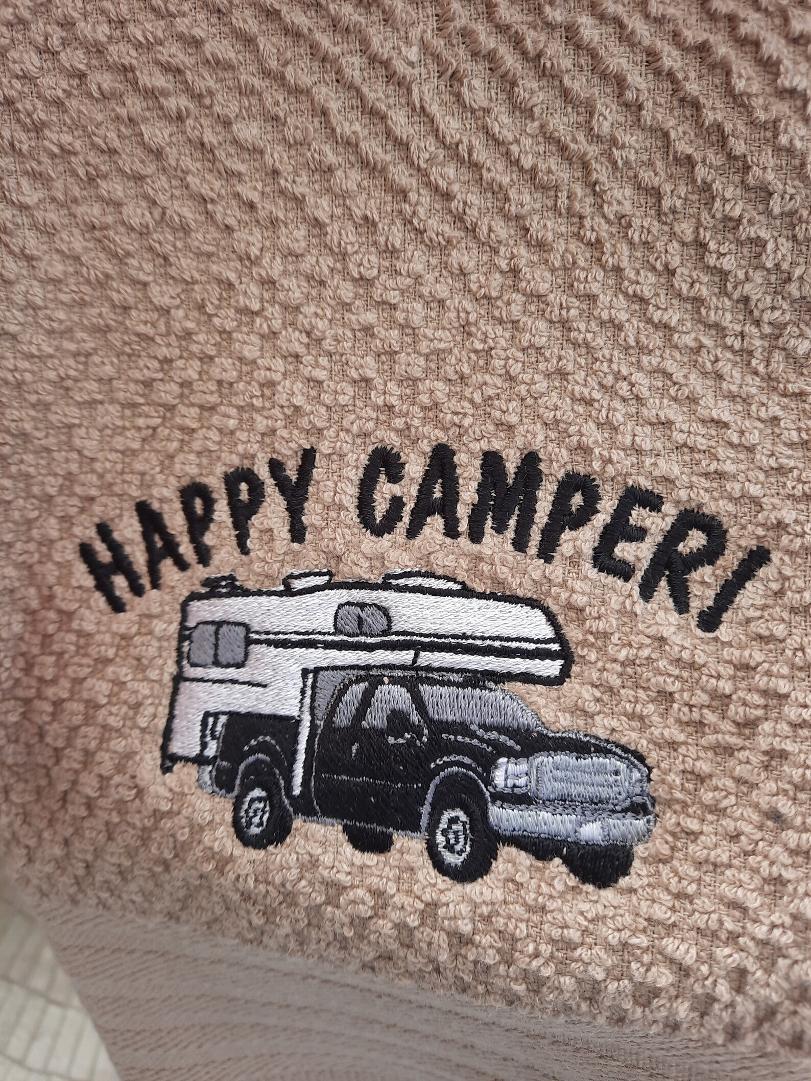 Happy Camper Kitchen Towel Exclusive Camper Pickup Design Etsy