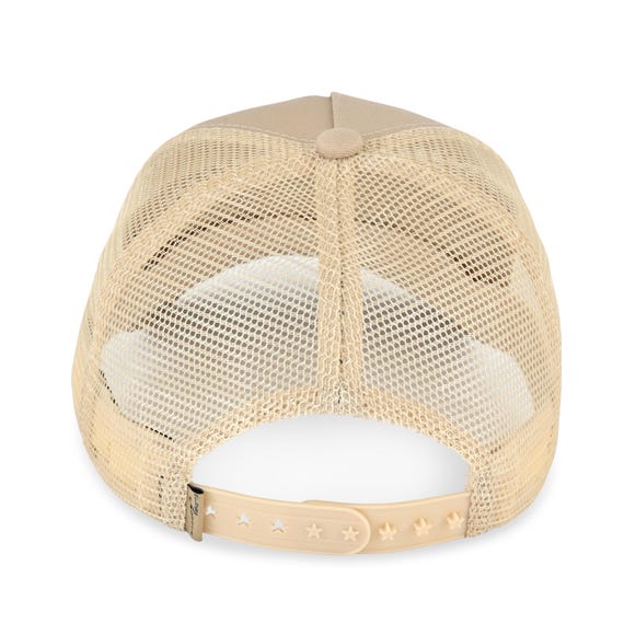 Pearl Star Trucker Hat for Women – Khaki Mesh Snapback With 