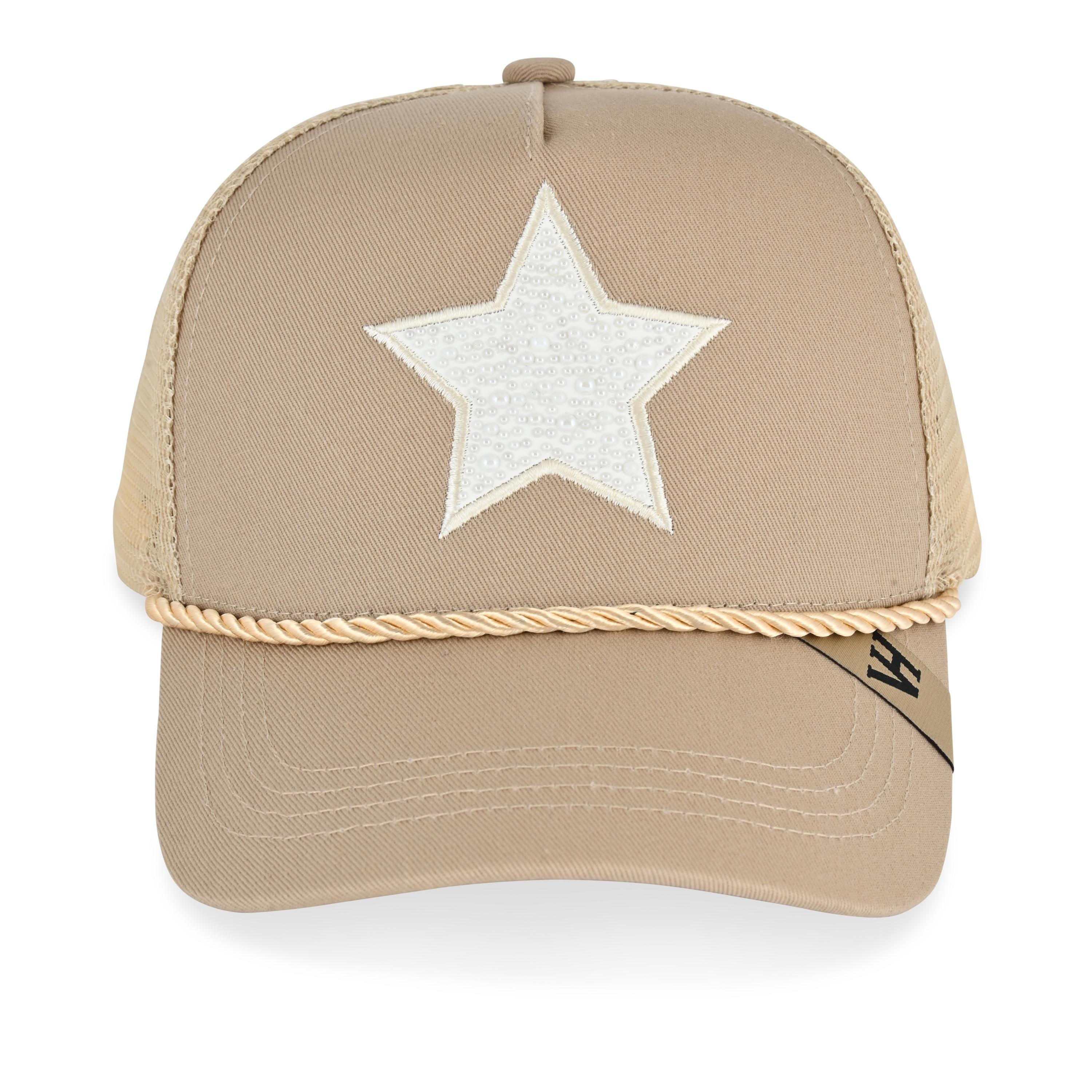 Pearl Star Trucker Hat for Women – Khaki Mesh Snapback With  display picture 3