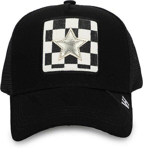 Vintage Havana Black Trucker Hat for Women – Black & White  display picture 2