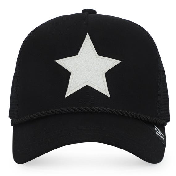 Trendy Trucker Hat with Pearl Star - Mesh Snapback Baseball Cap Pearl Star Trucker Hat for Women – Khaki Mesh Snapback With  main image 2