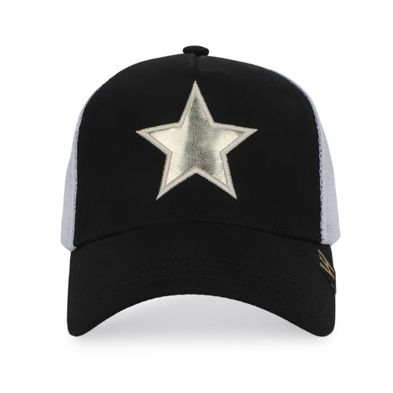 Mesh Star Trucker Hat with Pearl Embellishment - Adjustable Snapback for Women Trucker Hat Women Adjustable Snapback Mesh Star Baseball Cap main image 2