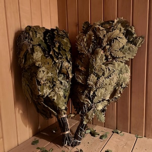 Oak & Red Oak with Peppermint Sauna Brooms – Handcrafted Whisks for Traditional Steam Rituals and Herbal Relaxation