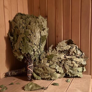 Oak & Red Oak/Linden Sauna Broom Set – Handcrafted Whisks for Relaxation, Steam Rituals and Herbal Wellness