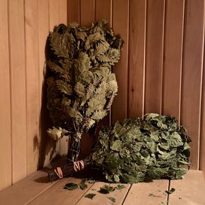 Oak And Birch Sauna Brooms Set – Handcrafted Natural Whisks for Relaxation, Detox & Traditional Sauna Rituals