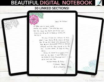 Tropical Floral Minimalist Digital Journal for Goodnotes, Scrapbooking (PDF)