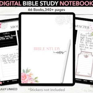Digital Bible Study Notebook Christian Instant Download Bible Note Taking Journal Study the Word Bible Notes PDF for GoodNotes OneNote iPad