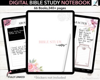 Cyfrowy notatnik do studiowania Biblii Chrześcijański natychmiastowy dziennik do robienia notatek biblijnych Studiuj Słowo Notatki biblijne PDF dla GoodNotes OneNote iPad