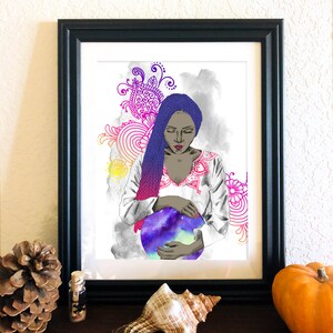 Creator Schwangere Frau, Personal Power Empowerment Kunstdruck 20x30