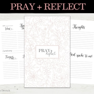 Pray + Reflect Journal Notebook 6x9 Daily Weekly Guided Prayer for Christian Women Gift for Sister Mother Daughter Devotional Journal
