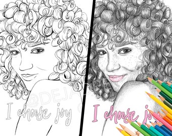 Curly Hair Woman Portrait Coloring Page (JPG, PDF)
