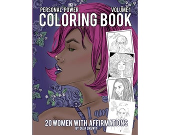 Coloring Book with Portraits for Girls and Women Empowering Affirmations for Girls Confidence and Self Love for Artists for Stress Relief