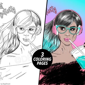 Coloring Pages For Women, Stress Relief Coloring Pages, Positivity Coloring Pages, Coloring Pages For Students, Coloring Page Gift