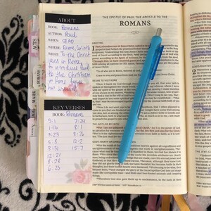 Bible Study Sticky Notes for Bible Study, Key Verses, About Each Book ...