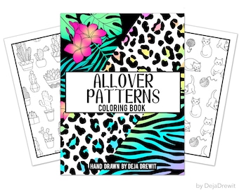 Allover Simple Patterns Coloring Book for Girls and Adults, Fun Textile Patterns, Relaxing Fashion Repeat Patterns