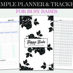 Simple Weekly Planner & Tracker 90 Day / 5x8"/ busy women / Undated / Wellness Self-care Habit Gratitude / Bizzy Busy Babe / ADHD planner