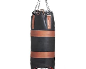 Handgefertigter Vintage Boxsack aus Rindsleder für Boxen, MMA, Kickboxen und Muay Thai