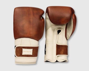 Leder Boxhandschuhe für Boxen und MMA - Handgefertigte Trainingshandschuhe für Männer - Langlebig - Sparring und Tascheneinsatz