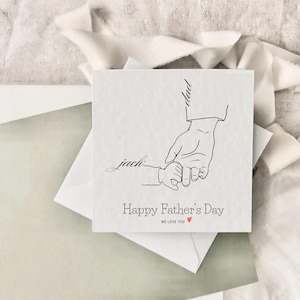 Personalisierte Vatertagskarte mit Handabdrücken | Geschenk für Papa, Opa, 1. Vatertag Canva Vorlage, Geschenk für Papa einzigartiges Geschenk für Papa